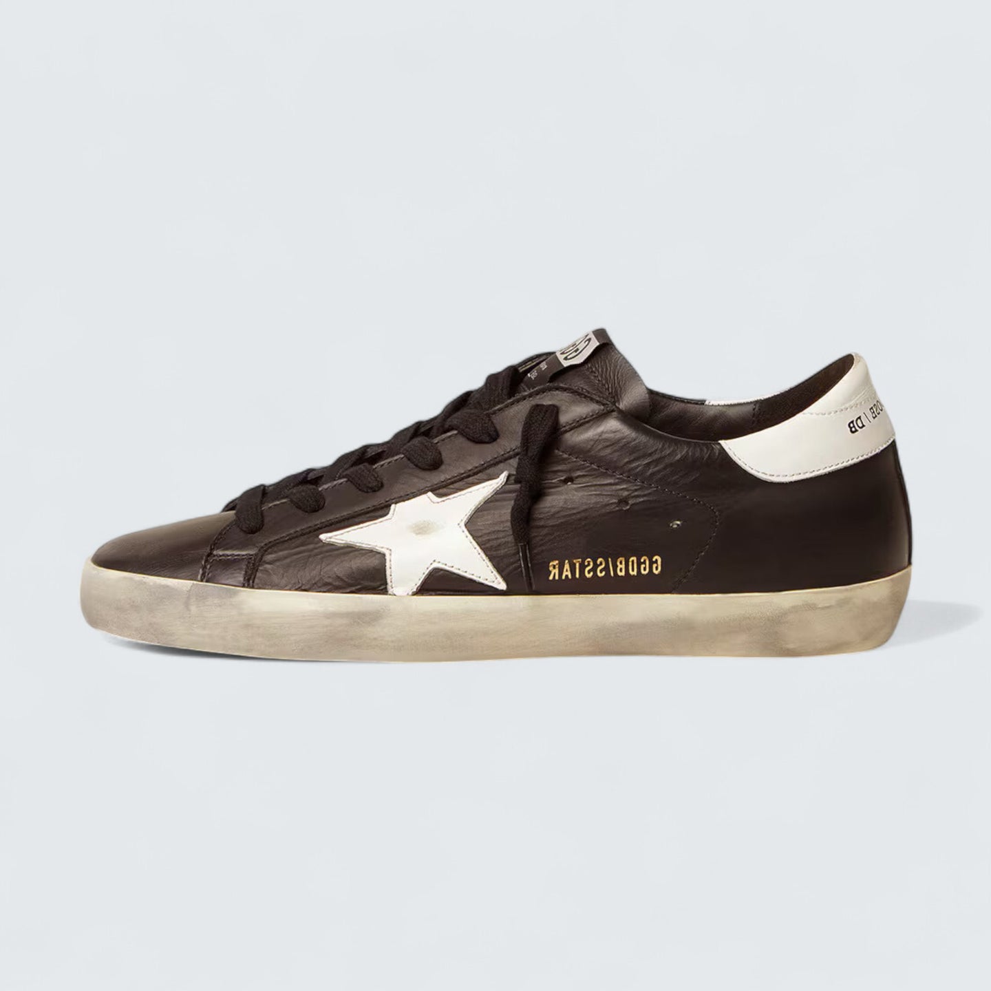 Super-Star 'Black Leather with White Leather Star and Heel Tab'