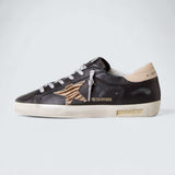 Super-Star 'Black Nappa Leather with Zebra-Print Pony Skin Star'