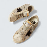Super-Star 'Beige Mesh and Leather with Dark Brown Suede Star'