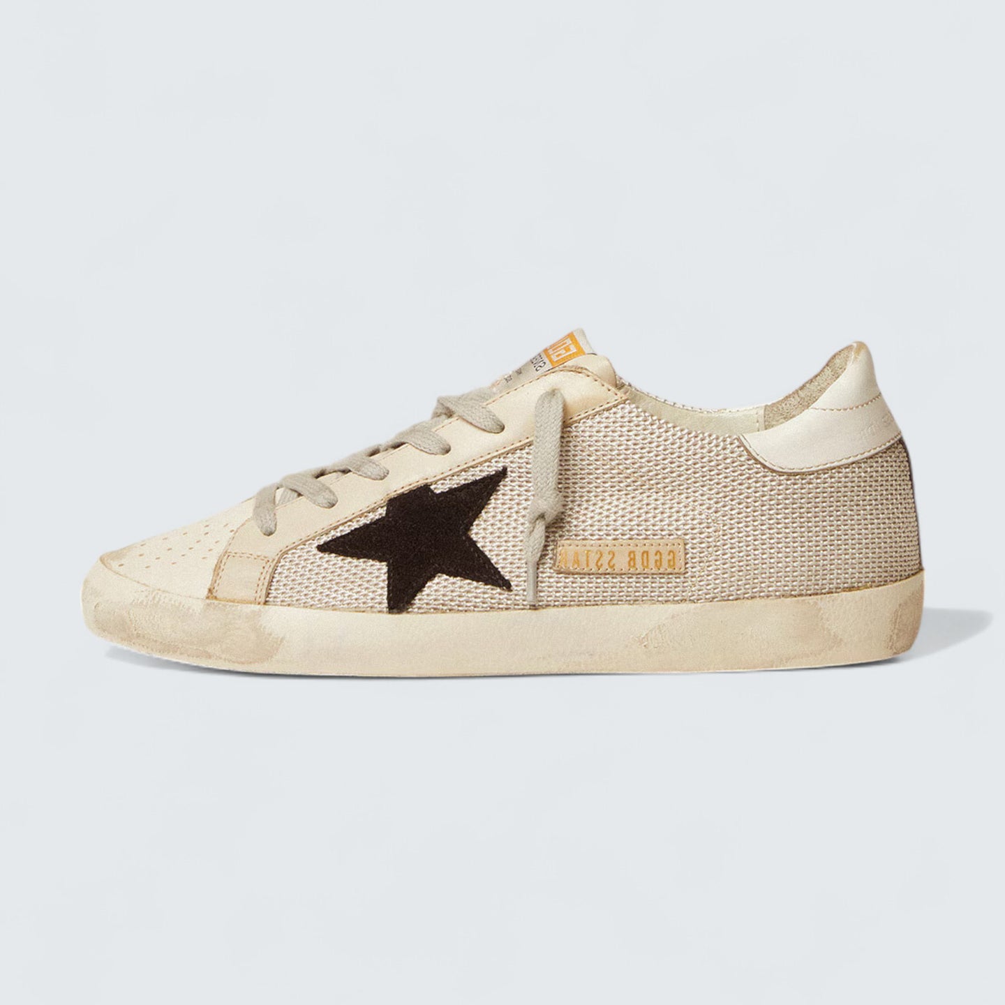 Super-Star 'Beige Mesh and Leather with Dark Brown Suede Star'