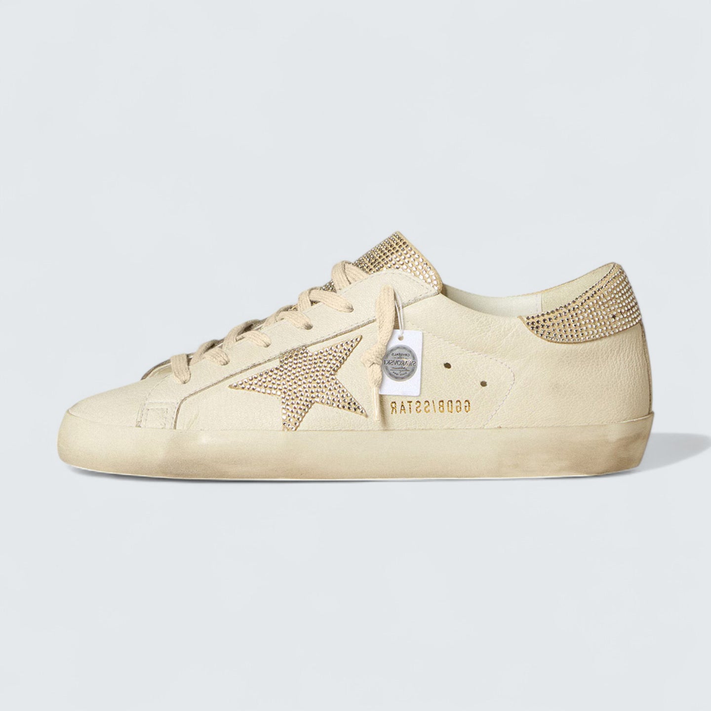 Super-Star 'White Nappa Leather with Beige Suede Star and Heel Tab'
