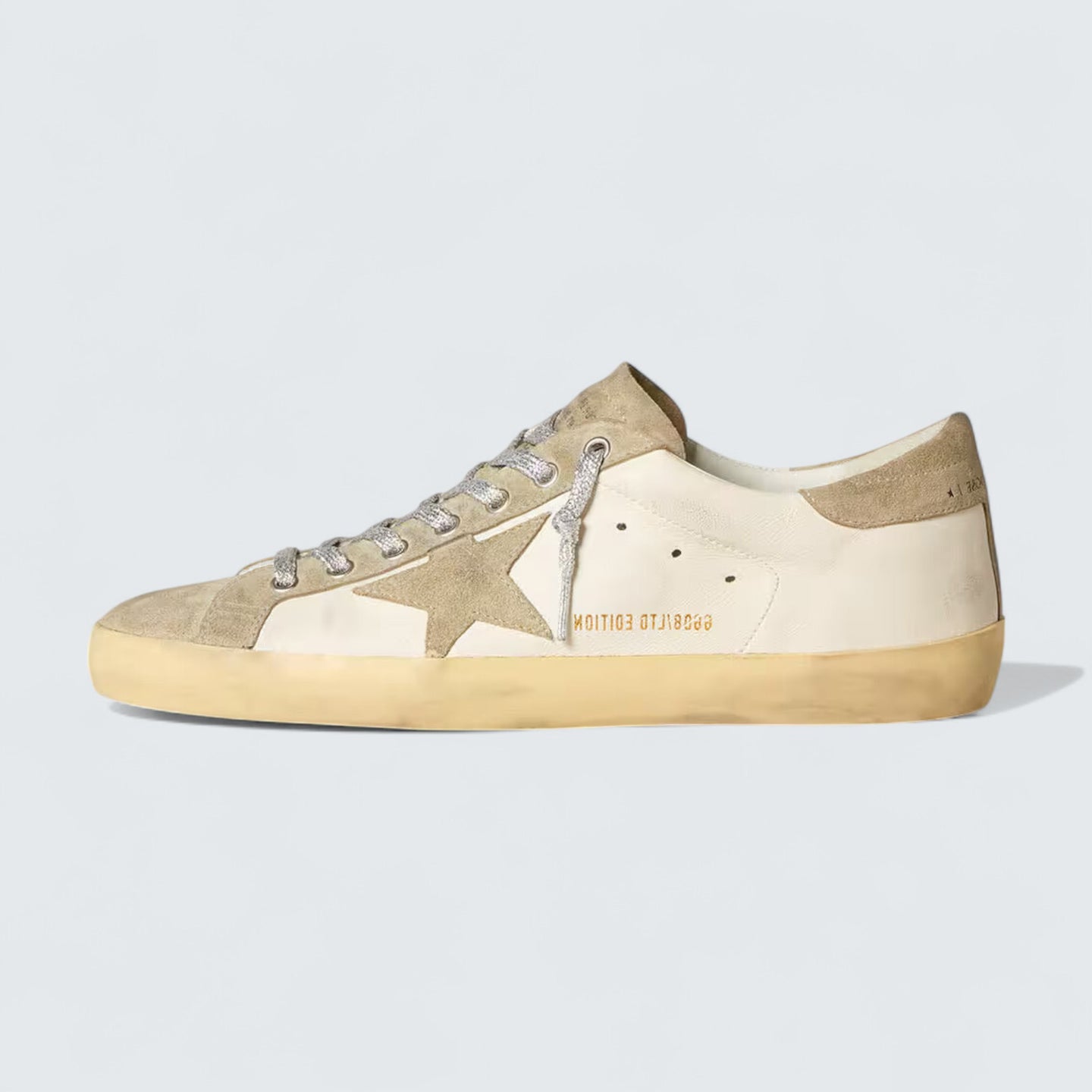 Super-Star 'White Nappa Leather with Ice-Gray Suede Star and Black Embroidery'