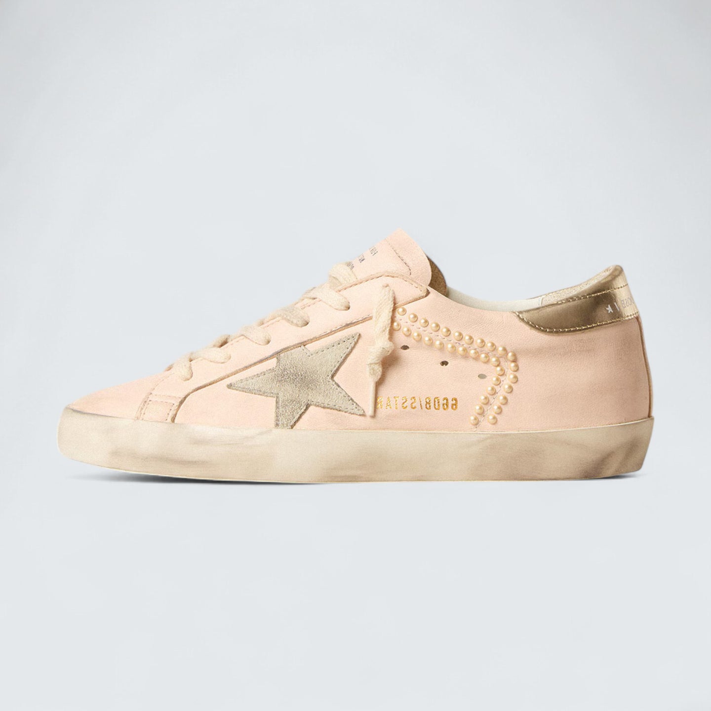 Super-Star 'Pink Nappa with Ice-Gray Suede Star and Platinum Heel Tab'