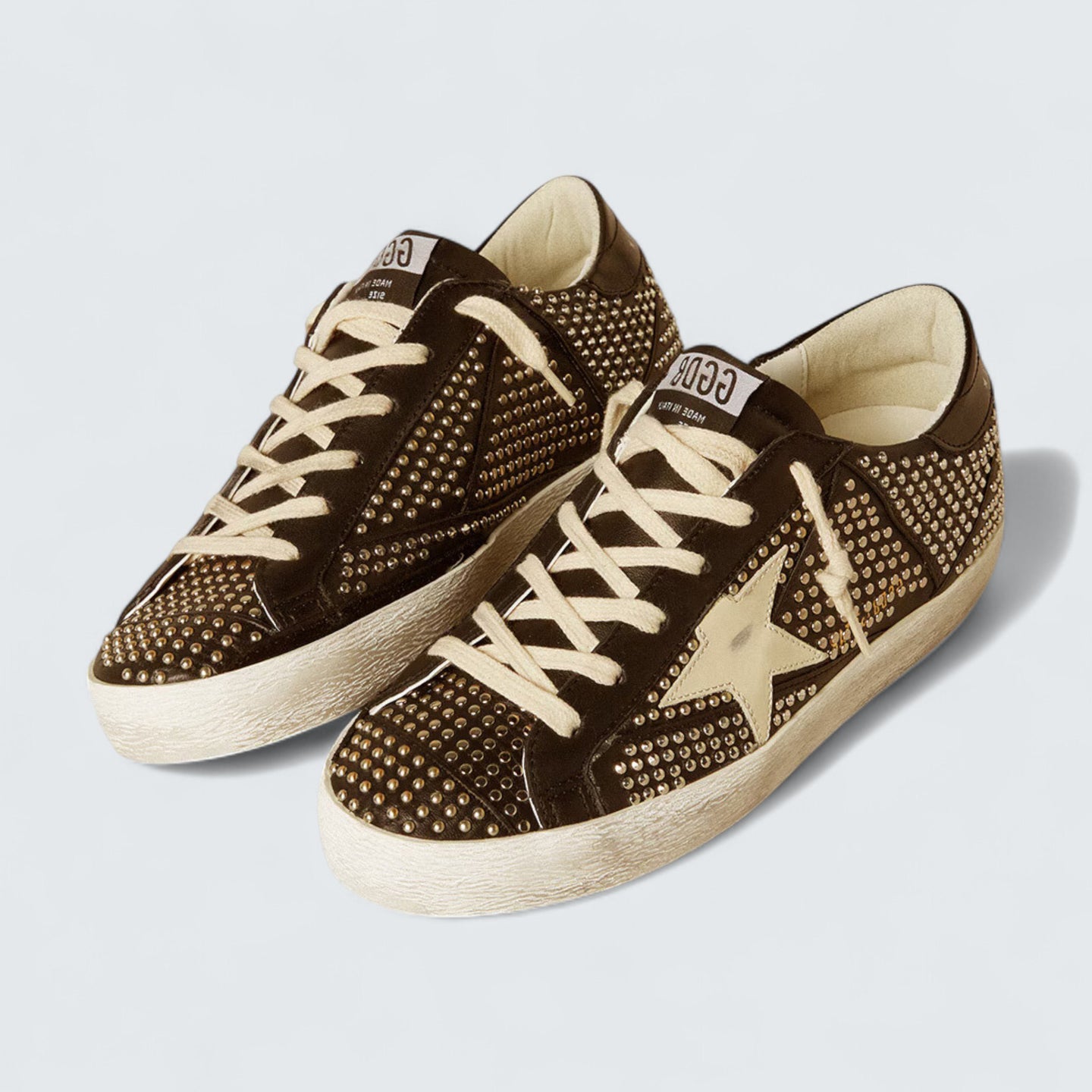 Super-Star 'Studded Black Nappa with White Leather Star'