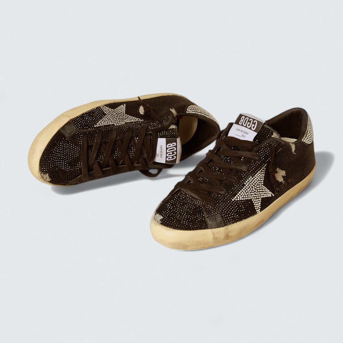 Super-Star 'Black Suede with Swarovski Crystals and Silver Star'