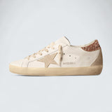 Super-Star 'Beige Suede Star and Peach-Pink Glitter Heel Tab'