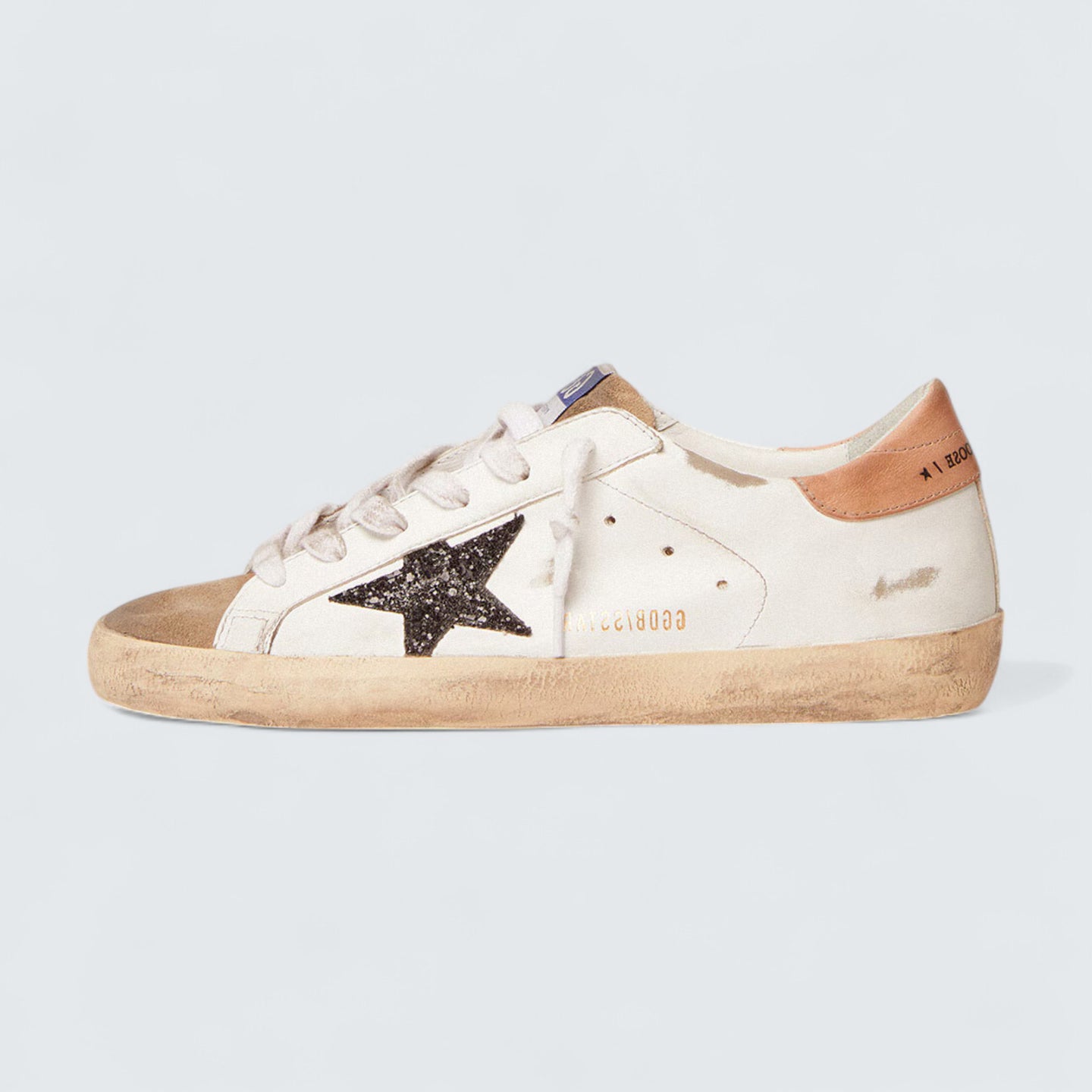 Super-Star 'Black Glitter Star and Pink Heel Tab'