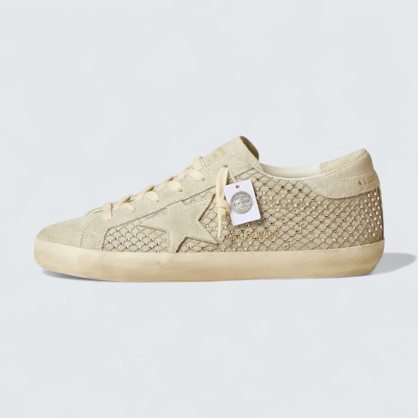 Super-Star 'Gray Suede with Swarovski Crystal Mesh'