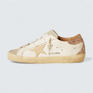 Super-Star 'Nude Leather Star and Gold Glitter Heel Tab'