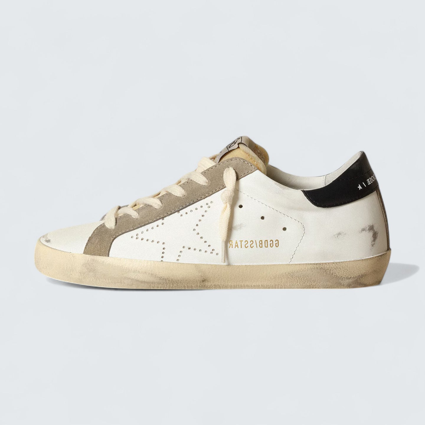 Golden Goose Super-Star 'Perforated Star and Midnight Blue Heel Tab'