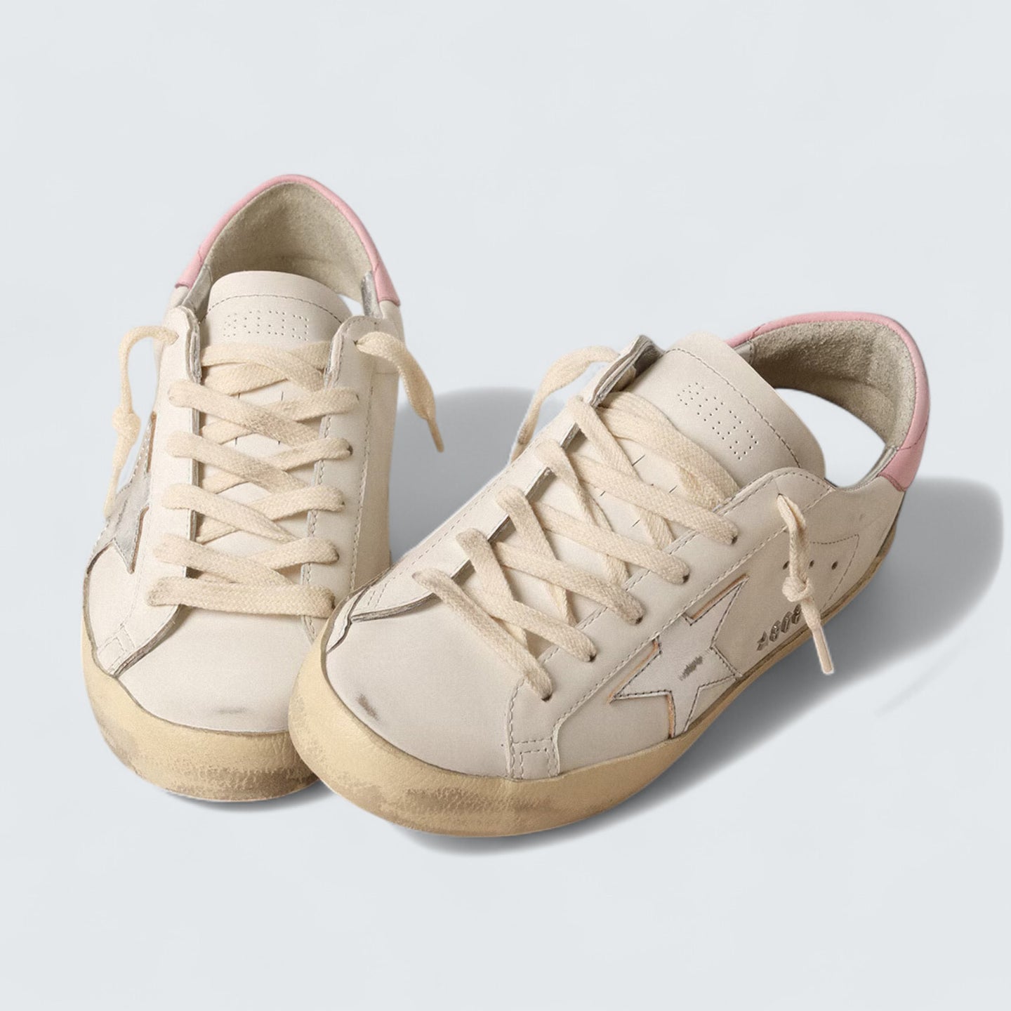 Super-Star 'Silver Leather Star and Pink Heel Tab'