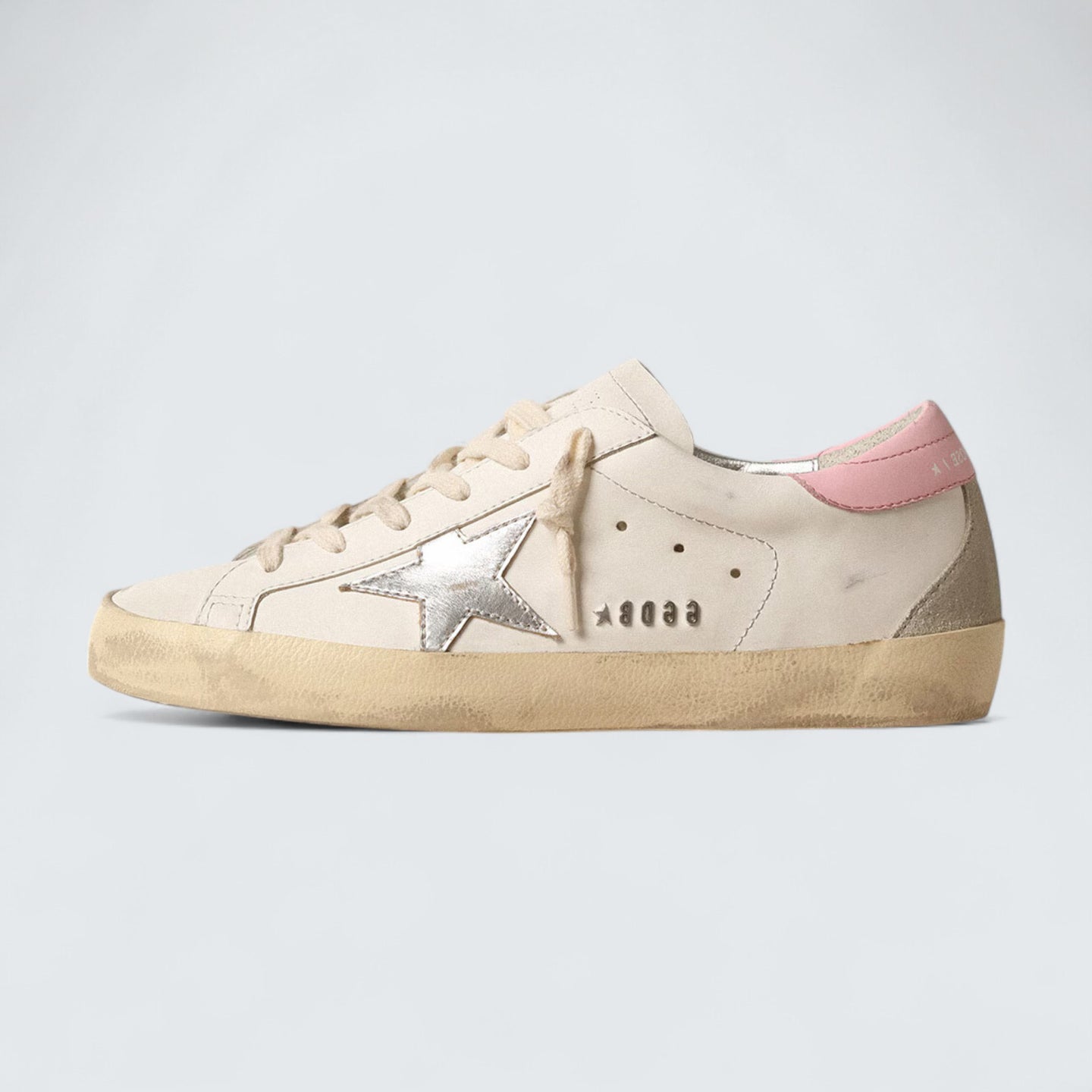 Super-Star 'Silver Leather Star and Pink Heel Tab'