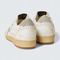 Ball Star 'White Leather with Silver Star and Swarovski Crystal Heel Tab with Pearls'