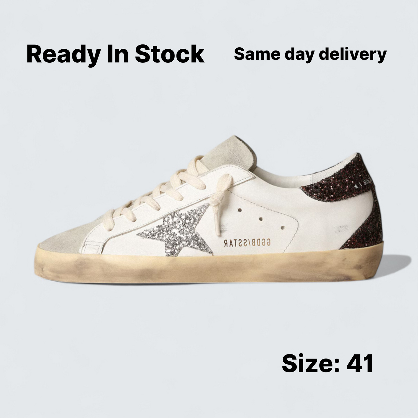 Super-Star 'Silver Star & Brown Glitter Heel'