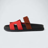 Chypre Sandals 'Rouge Cinétique & Gold'