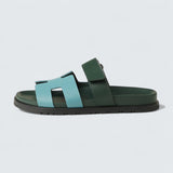 Chypre Sandals 'Bleu Citadin / Vert Bouteille'