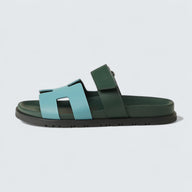 Chypre Sandals 'Bleu Citadin / Vert Bouteille'