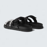 Chypre Sandals 'Noir Studded'