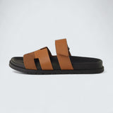 Chypre Sandals 'Naturel / Brun Fumé'
