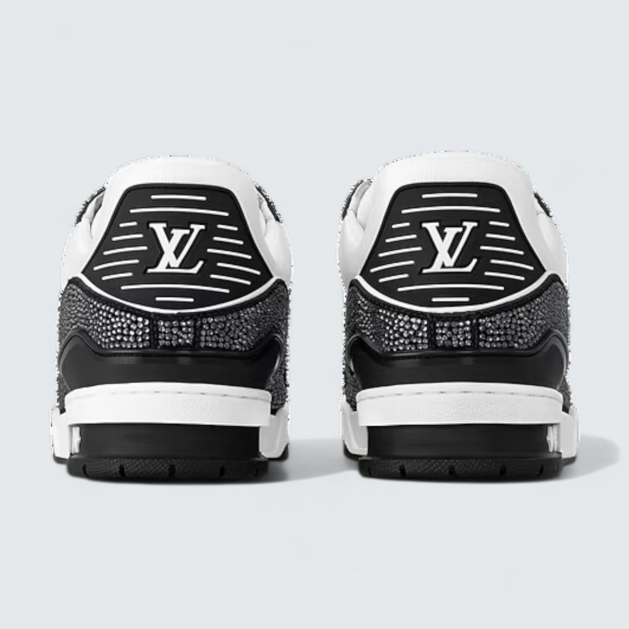 LV Trainer Sneaker 'Black White Rhinestones'
