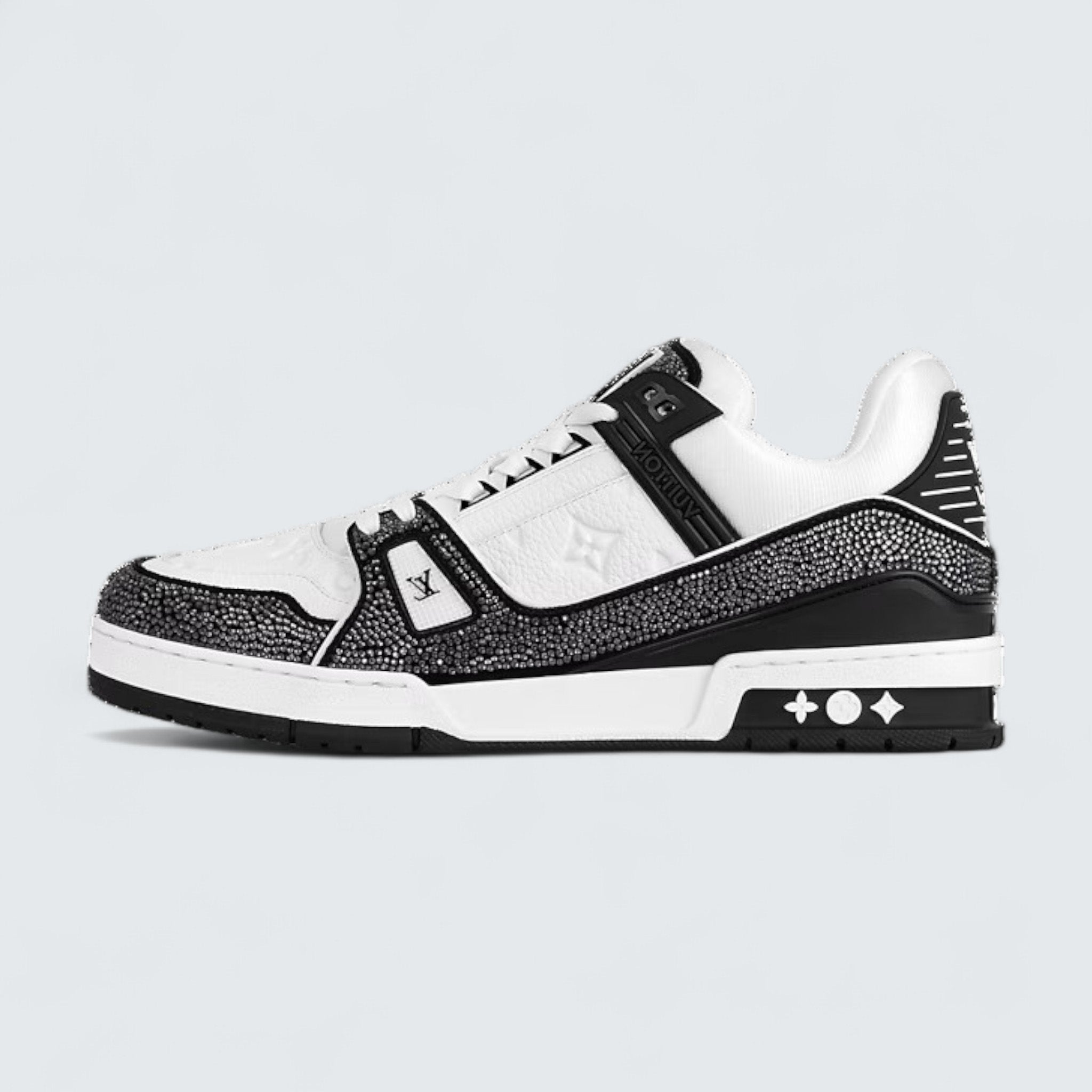 LV Trainer Sneaker 'Black White Rhinestones'