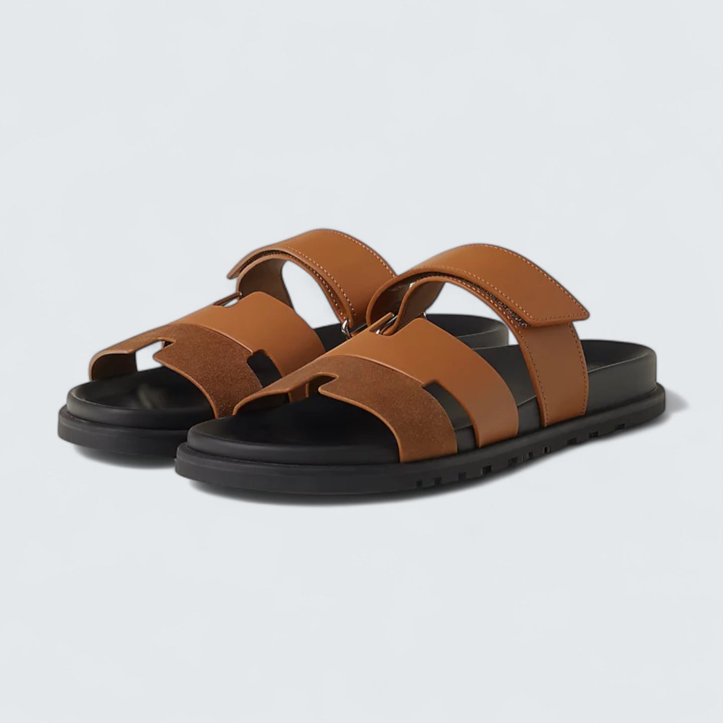 Chypre Sandals 'Naturel / Brun Fumé'