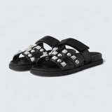 Chypre Sandals 'Noir Studded'