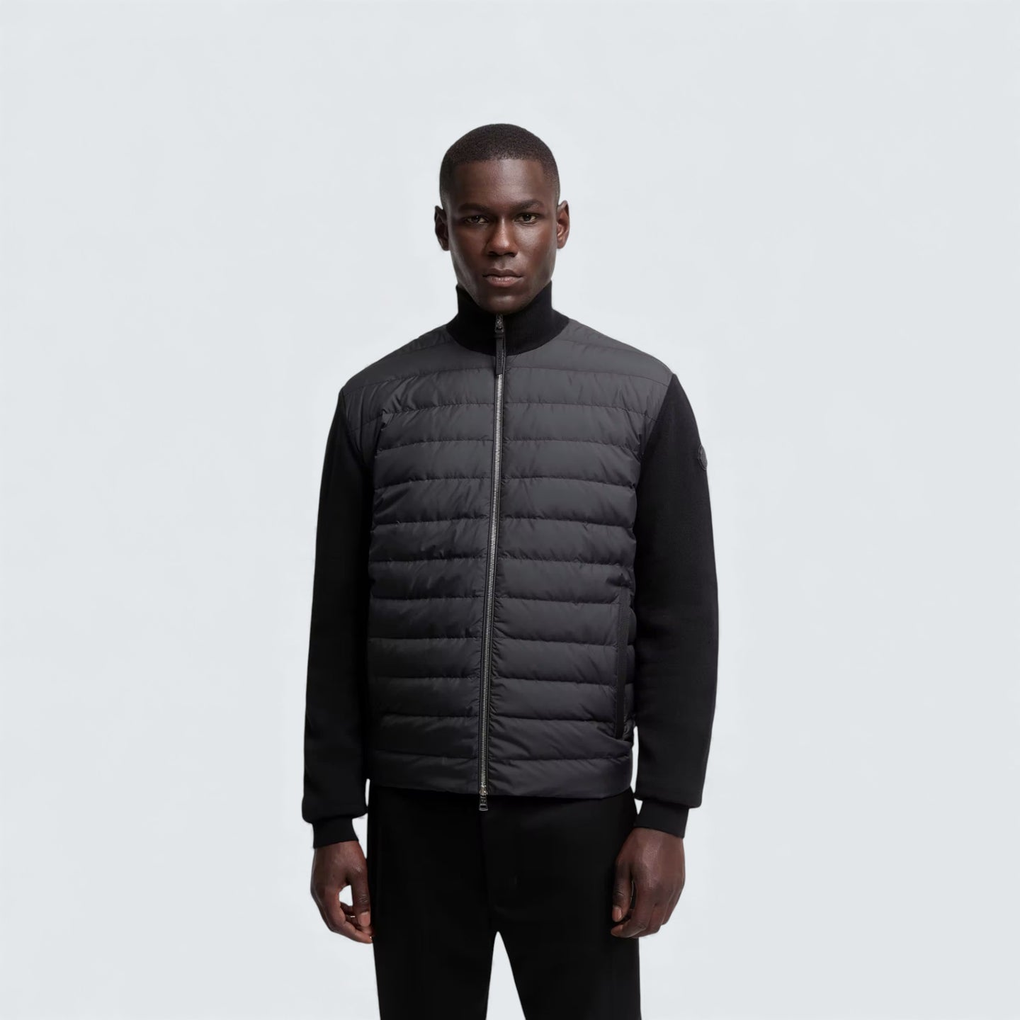 Padded Wool and Cashmere Zip Up Cardigan