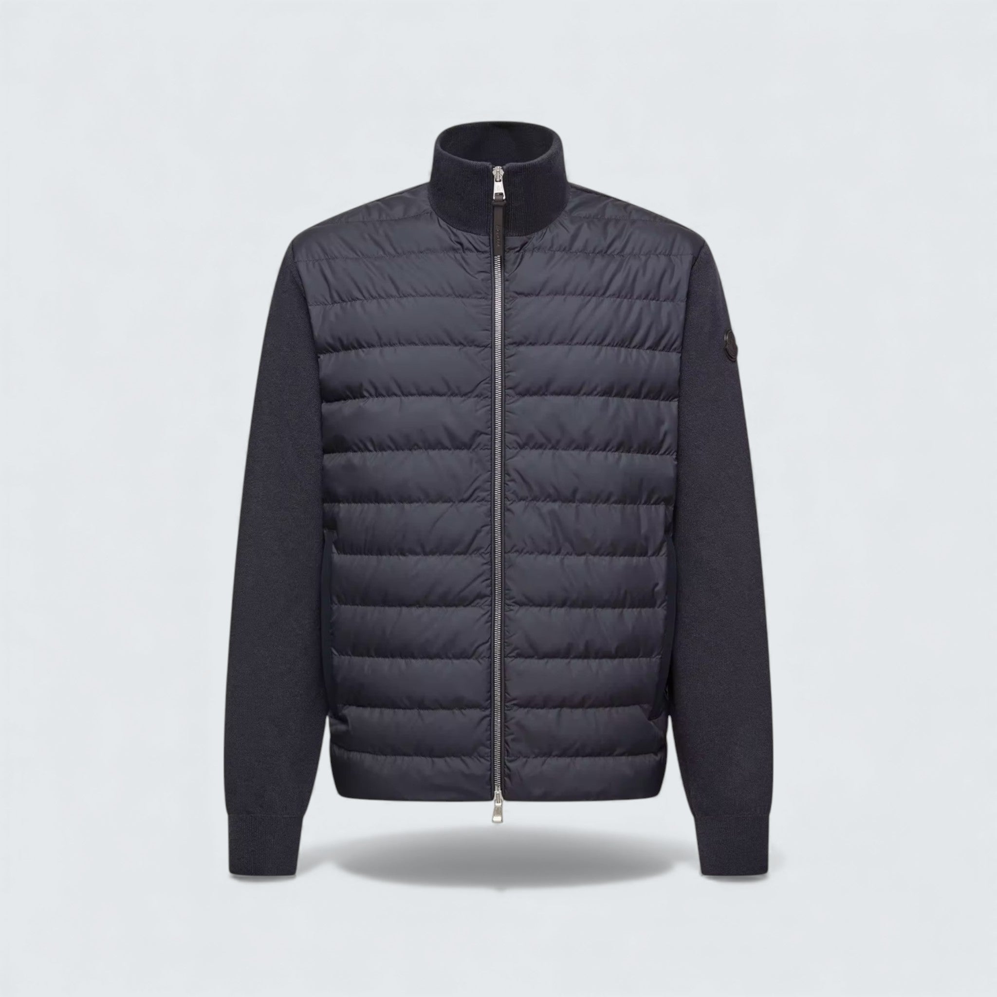 Padded Wool and Cashmere Zip Up Cardigan