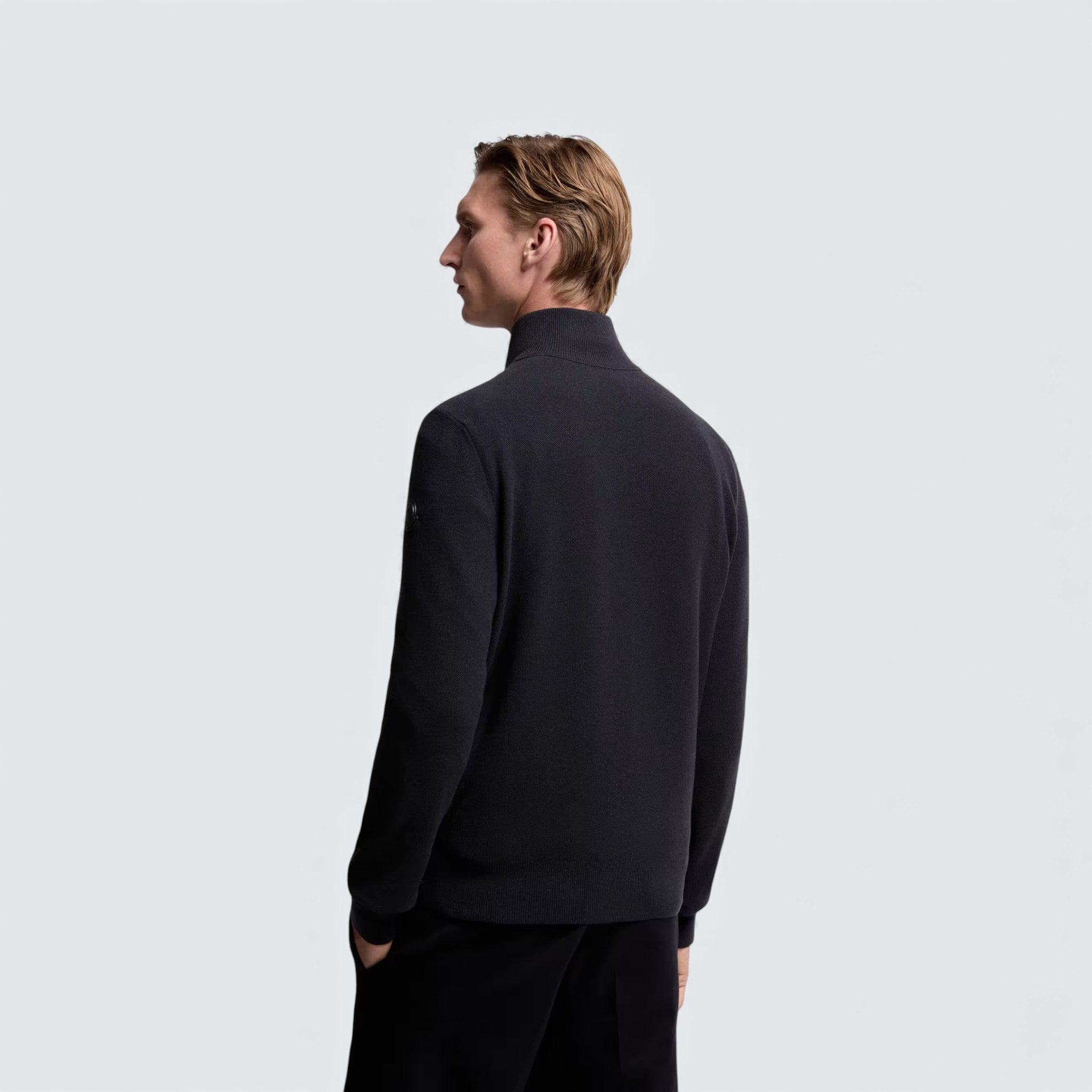 Padded Wool and Cashmere Zip Up Cardigan