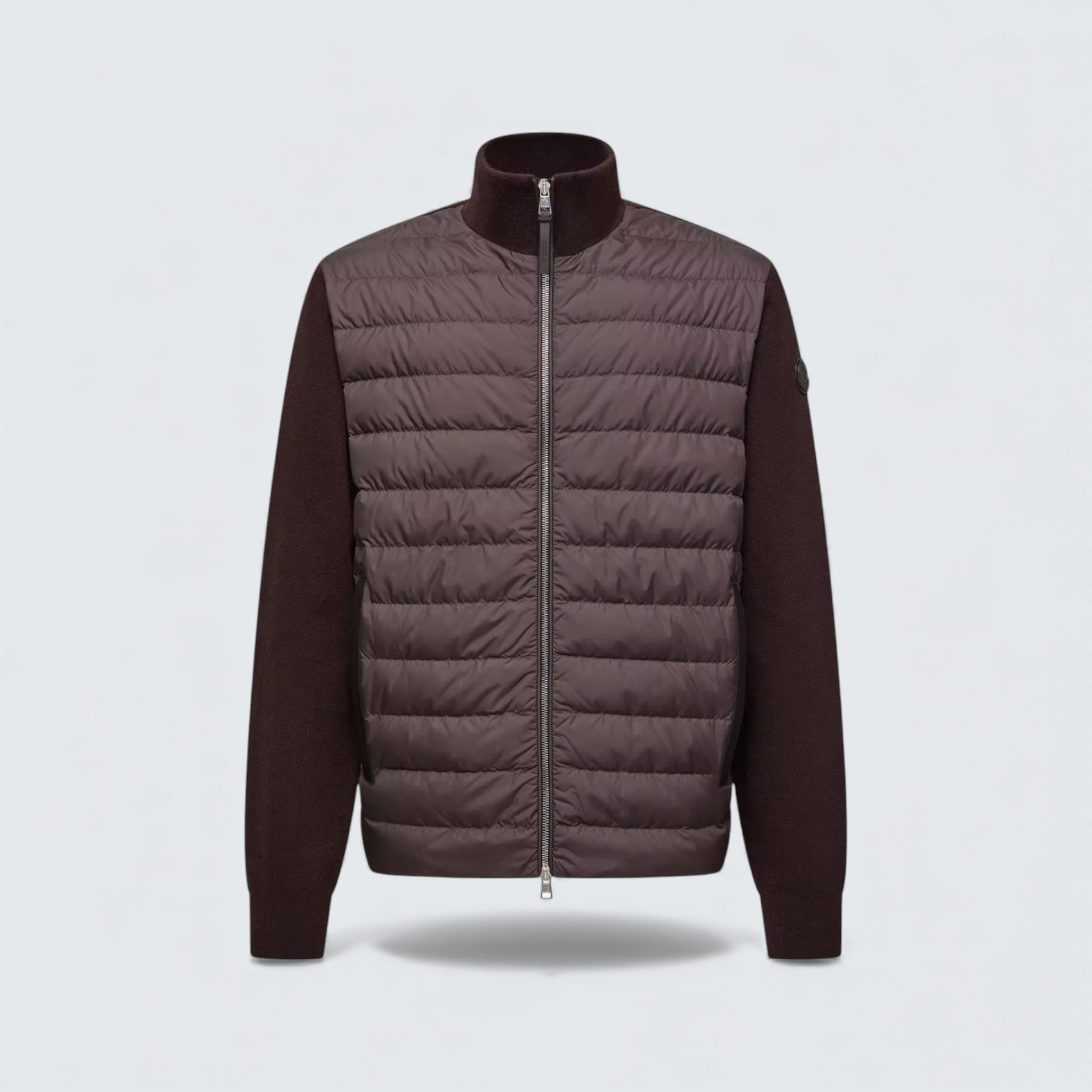 Padded Wool and Cashmere Zip Up Cardigan