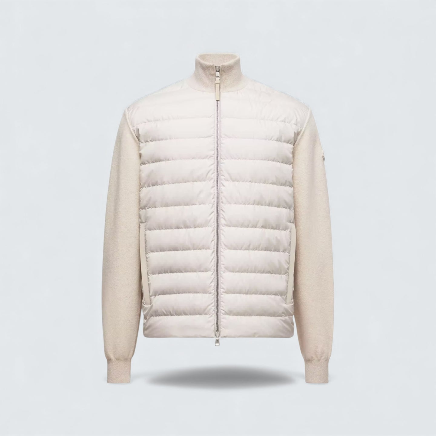 Padded Wool and Cashmere Zip Up Cardigan