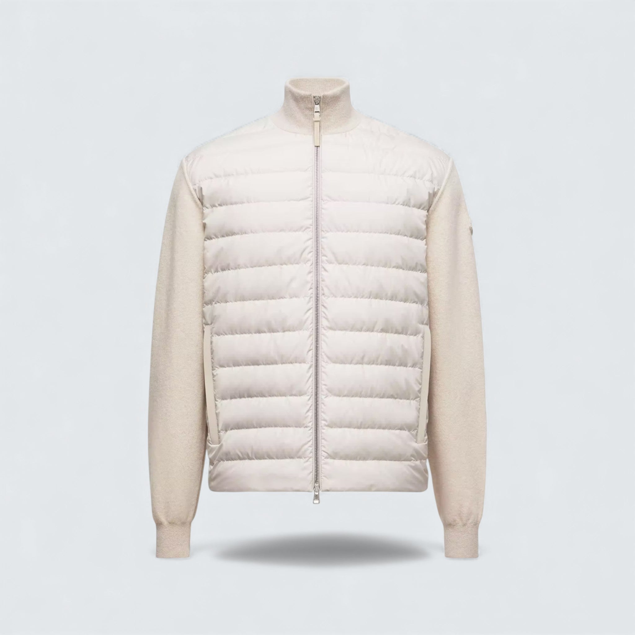 Padded Wool and Cashmere Zip Up Cardigan