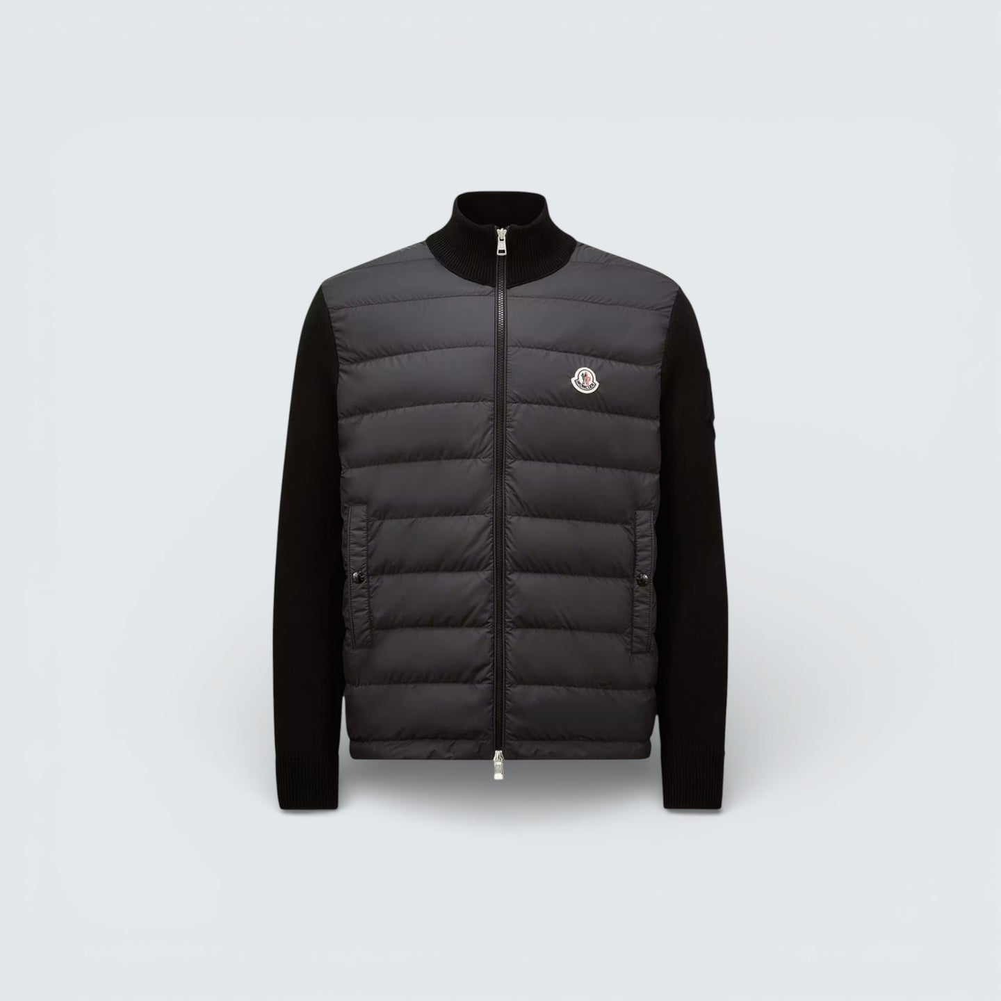 Padded Zip-Up Cotton Cardigan