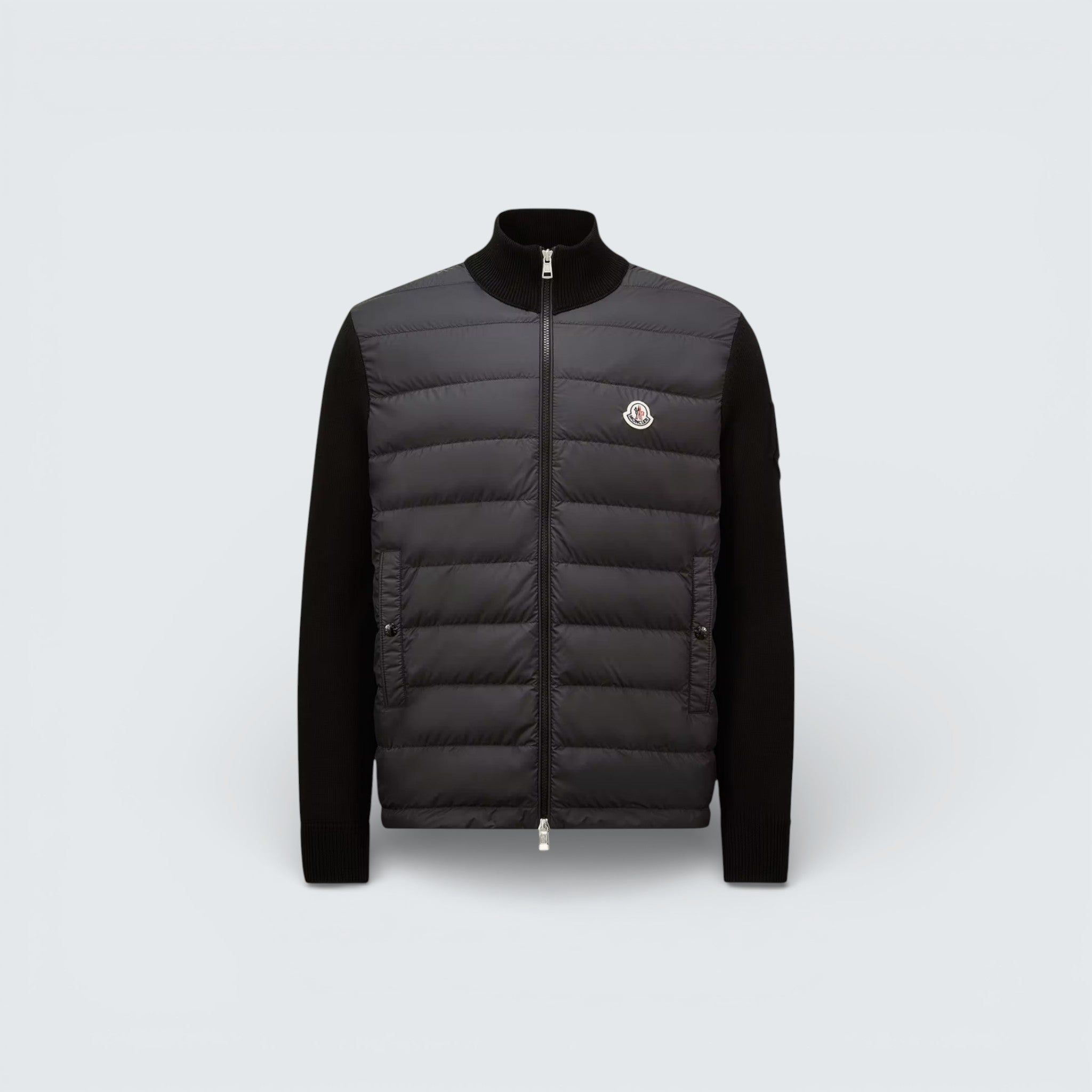 Padded Zip-Up Cotton Cardigan