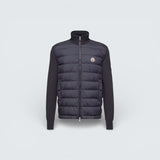 Padded Zip-Up Cotton Cardigan