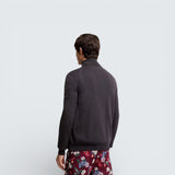 Padded Zip-Up Cotton Cardigan