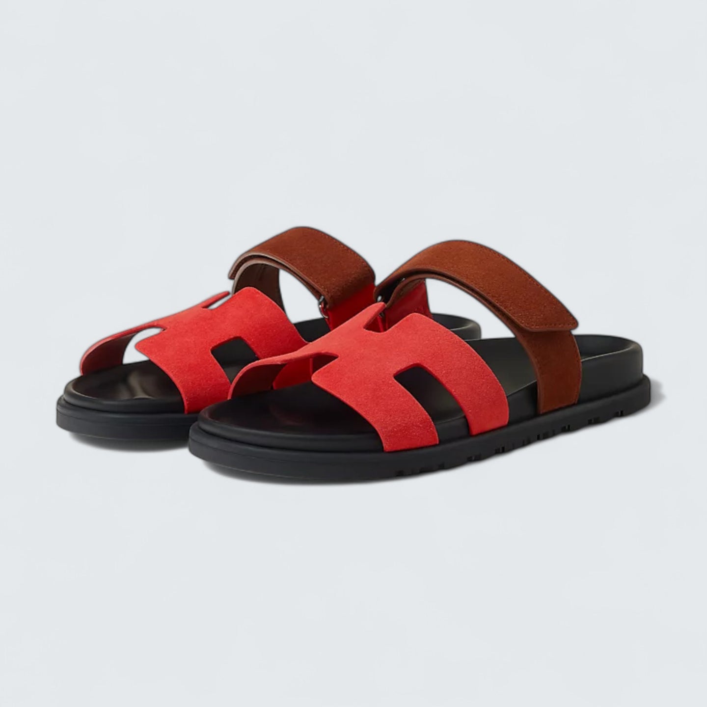 Chypre Sandals 'Rouge Cinétique & Gold'