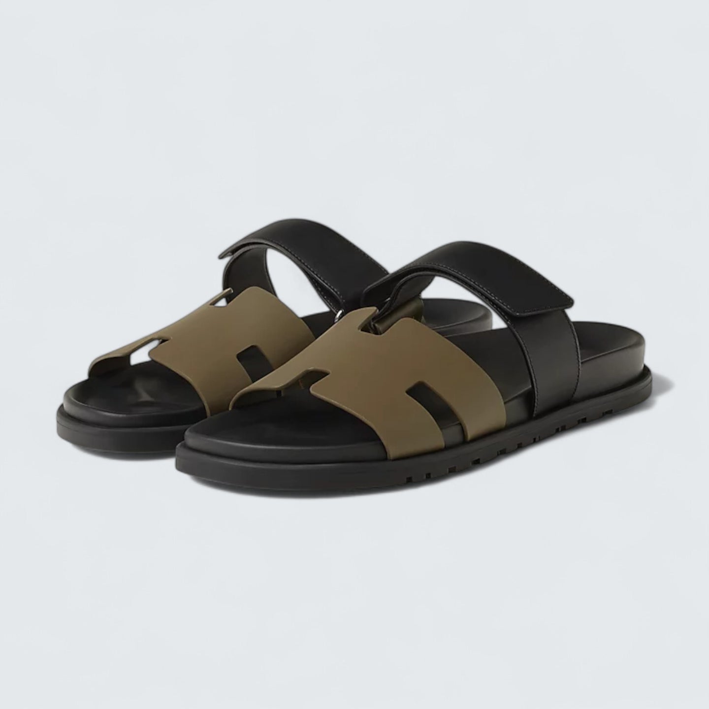 Chypre Sandals 'Vert Toundra / Noir'